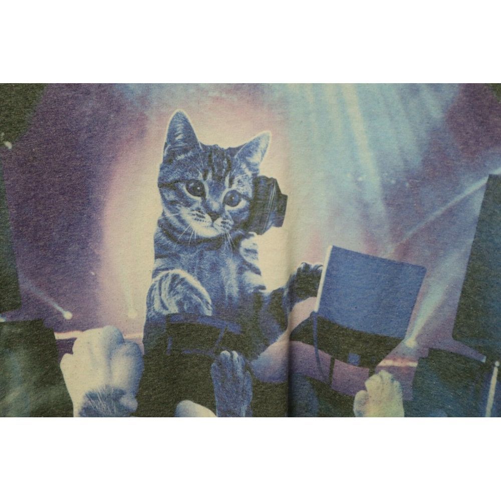 Gildan T Shirt Size XL Cat DJ Cats Blue & Purple